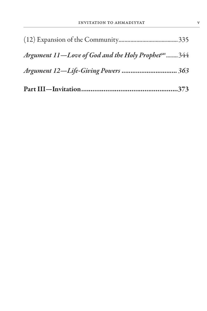 Table of contents page with chapter titles and page numbers on a white background