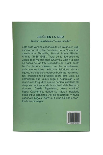 Back cover of a book with black text on a green background