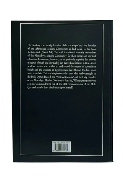 Back cover of a book with text and a barcode on a white background