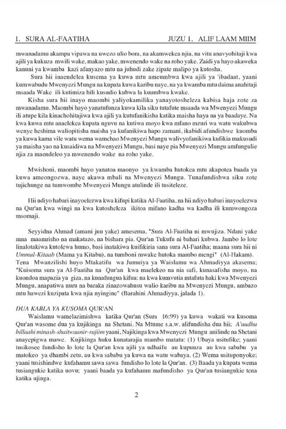 Swahili text on a white page