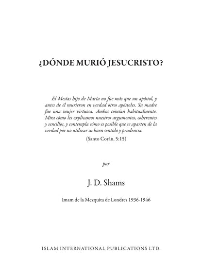 Donde Murió Jesús?
