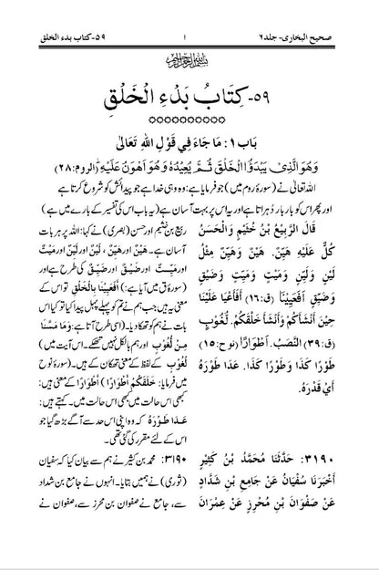 صحیح البخاری جلد ششم ؛حدیث نمبر 3190 تا 3488