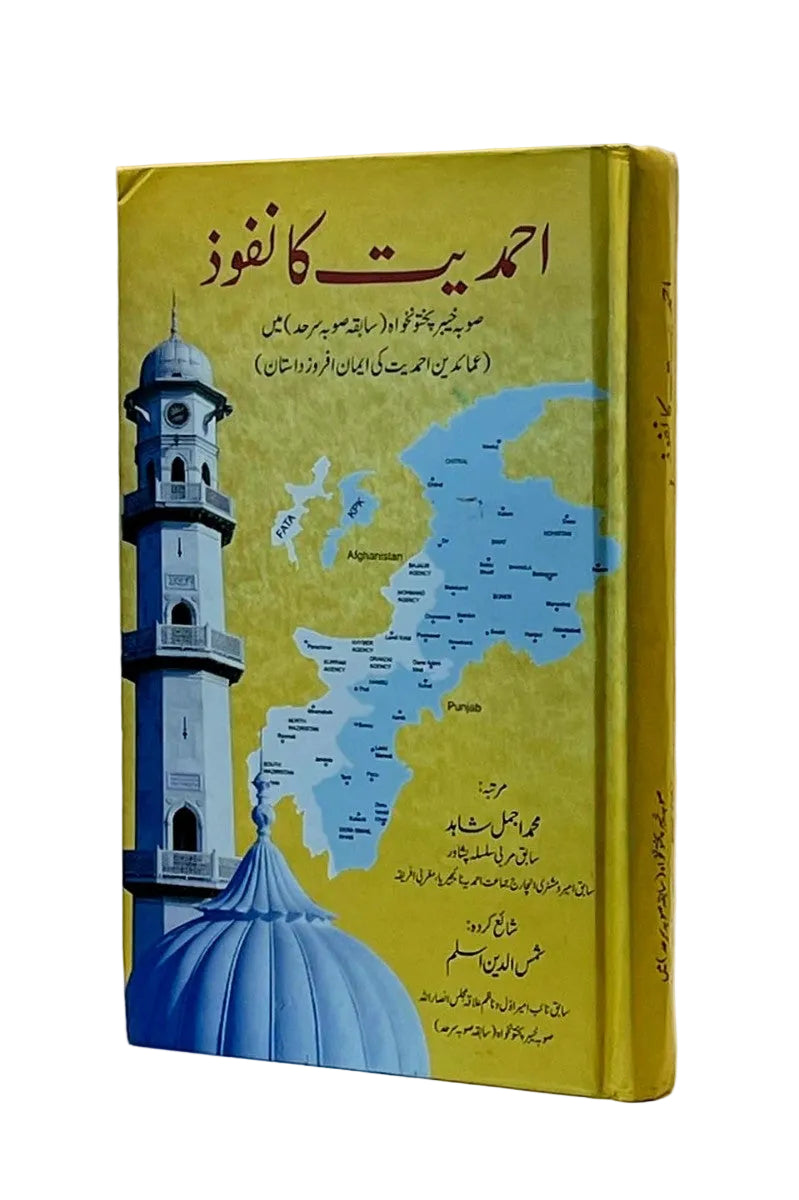 Book cover with a map and architectural design on a yellow background