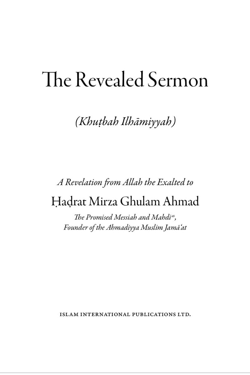 Book cover of 'The Revealed Sermon' with text on a white background