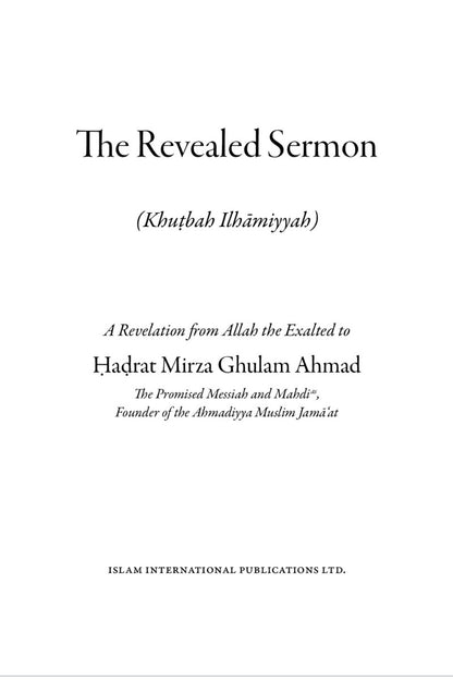 Book cover of 'The Revealed Sermon' with text on a white background
