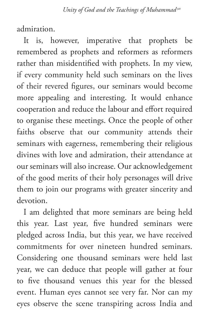 Text document discussing the importance of prophets and seminars in a community setting.
