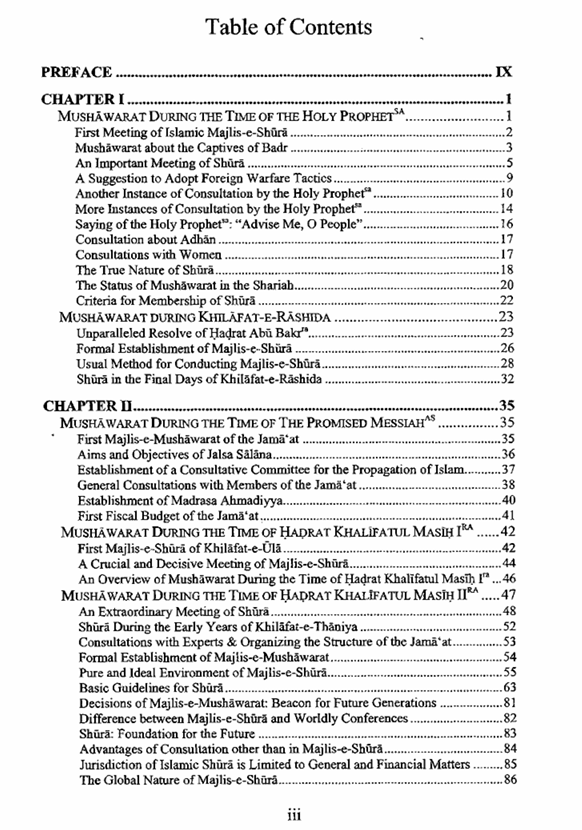System of Mushawarat in Jamaat e Ahmadiyya