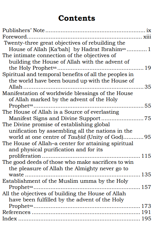 23 Great Objectives of Building the House of Allah