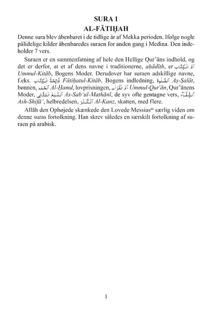 DEN HELLIGE QUR'ÂN (The Holy Quran with Danish Translation)