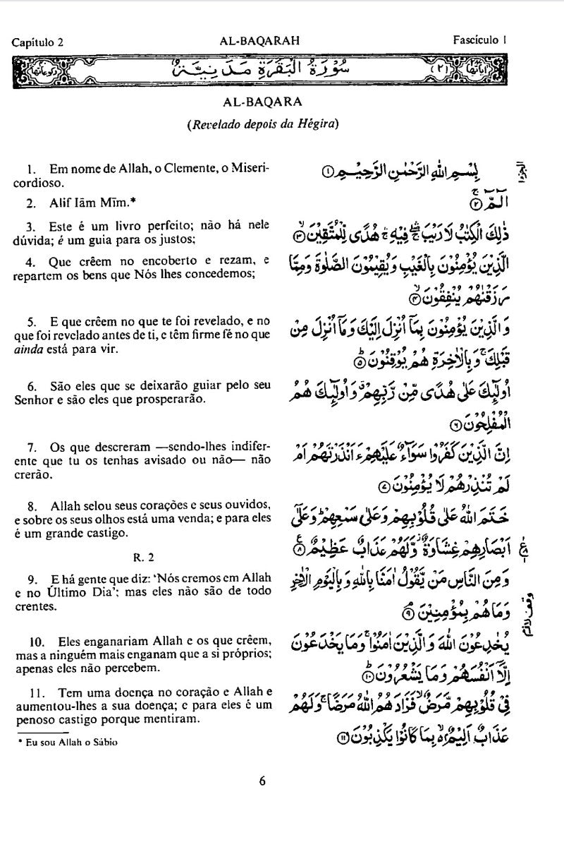 O SAGRADO AL-CORÃO Texto arabe e tradução portuguêsa (Holy Quran with Portuguese translation)