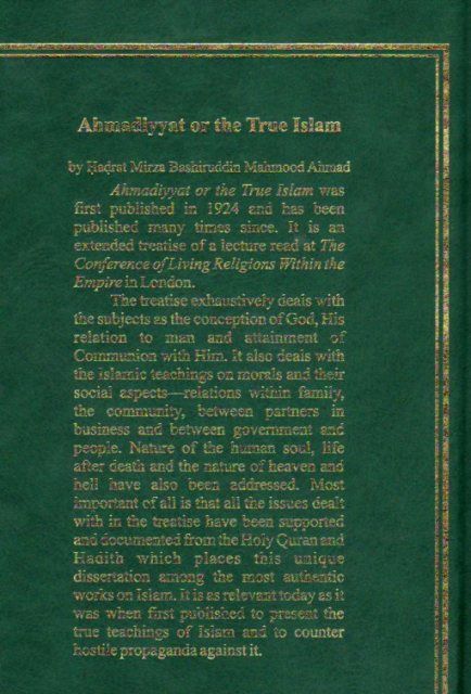 Ahmadiyyat or the true Islam