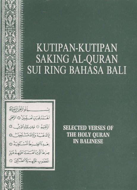 Selected Verses of the Holy Quran Balinese translation