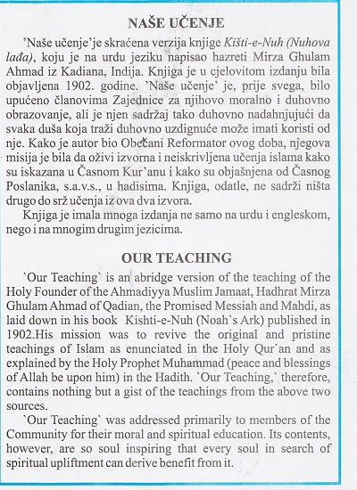 Our Teachings (Bosnian Translation)