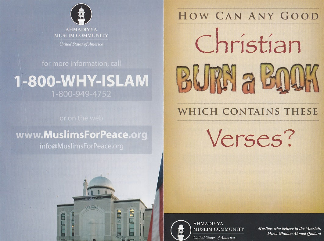 How can a Christian burn a book which contains these verses? (100 pamphlets)
