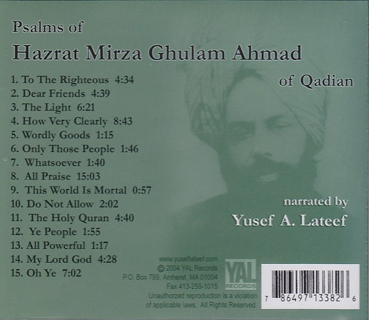 Psalms of Hazrat Mirza Ghulam Ahmad of Qadian
