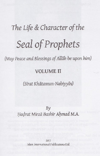 The Life & Character of the Seal of Prophets Vol II