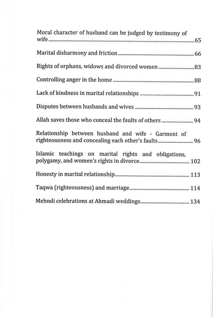 Black english text on white pages showing tanle of  contents of the book