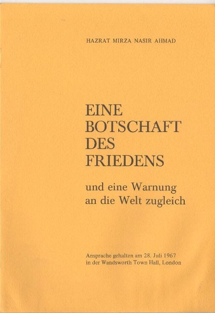 Eine Botschaft Des Friedens.