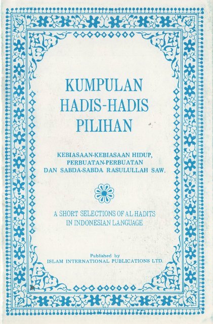 Selected Sayings of the Holy Prophet(pbuh) Indonesian Translation