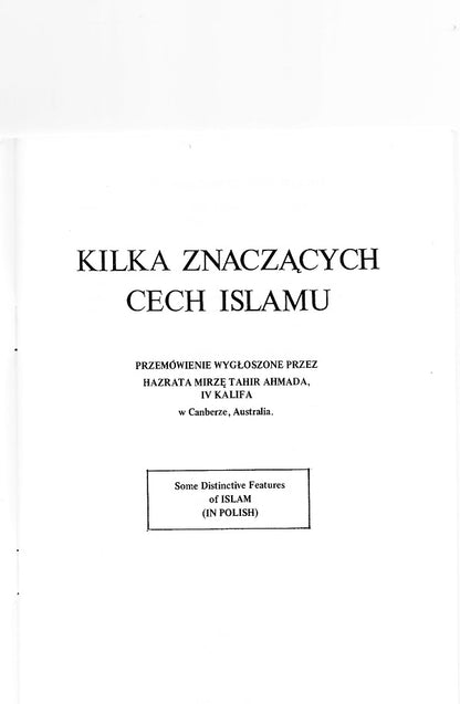 Some Distinctive Features of Islam (Polish)