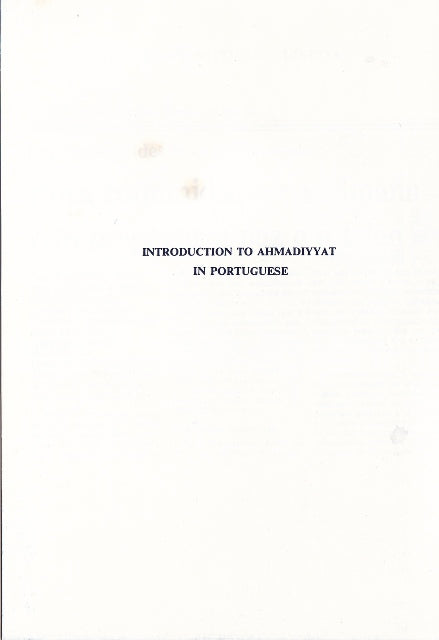 Introduction to Ahmadiyyat