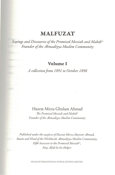 Malfuzat Volume 1